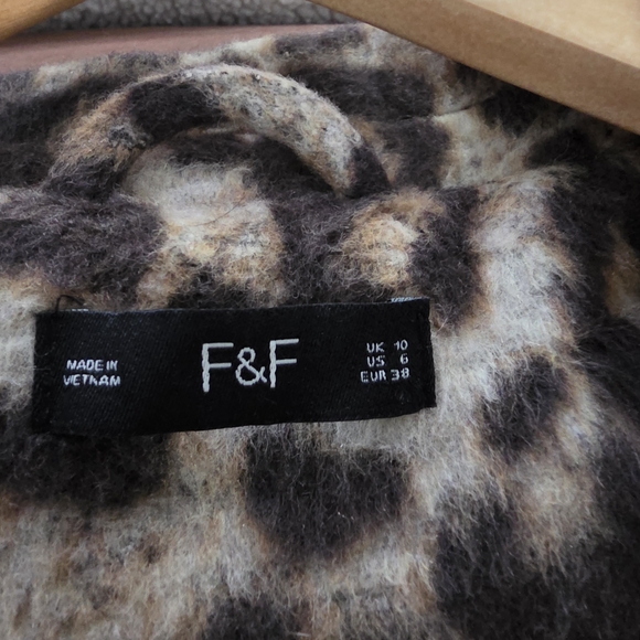F&F Leopard Print Trench Coat - Brown/Black - Picture 2 of 2